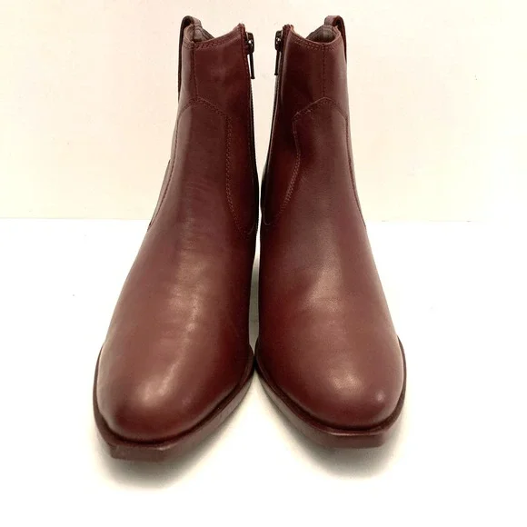 Seychelles Upside Boot Wine Leather Side Zip Western Inspired Women's 8.5 - Picture 3 of 13